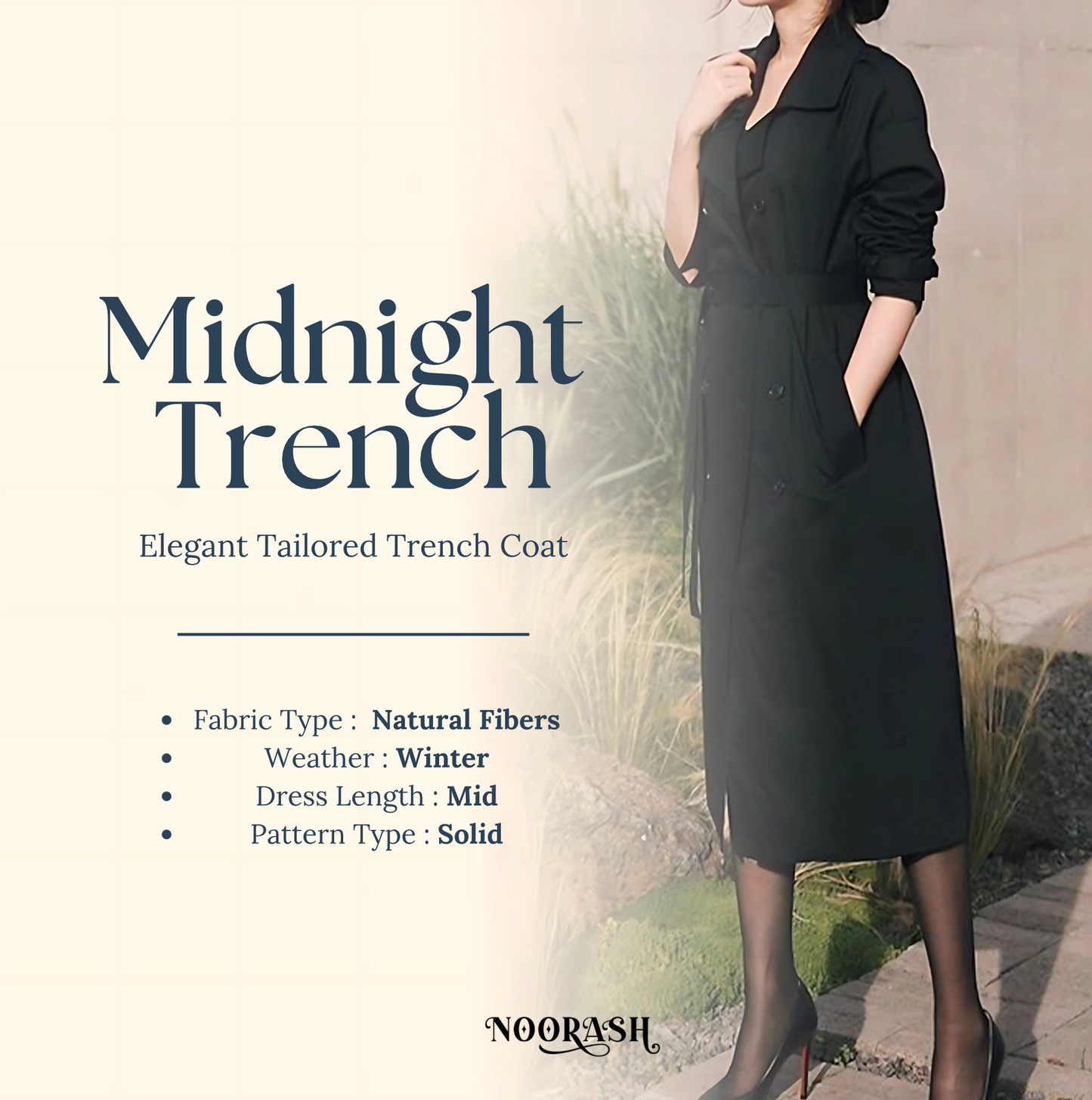 Elegant Tailored Trench Coat